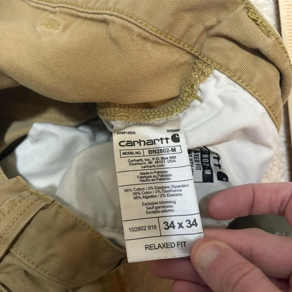 Carhartt Pants Mens 34x32 Tan Rugged Flex Relaxed Fit Work Carpenter Utility - Picture 5 of 16